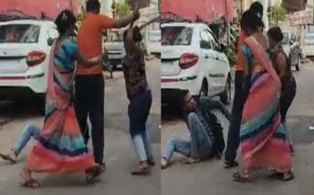 स्पा सेंटर की युवतियों ने युवकों को दौड़ा दौड़ाकर पीटा