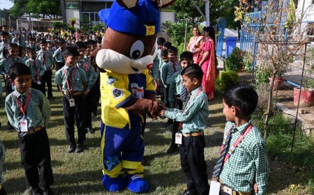 मून स्कूल ओलंपिक की मशाल का हुआ ज़ोरदार स्वागत