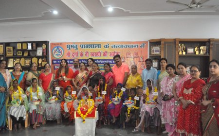 दुर्गाष्टमी पर घर-घर हुआ कन्या पूजन, मंदिरों में भीड़