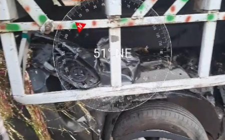 यमुना एक्सप्रेसवे पर तीन दिन में दूसरा हादसा, कैंटर में घुसी कार, बुजुर्ग दंपति की मौत, बेटा घायल