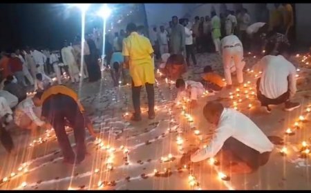 बटेश्वर धाम का कालिंदी तट 51 हजार दीयों से झिलमिला उठा, जगमग शिव मंदिरों से अदभुत नजारा