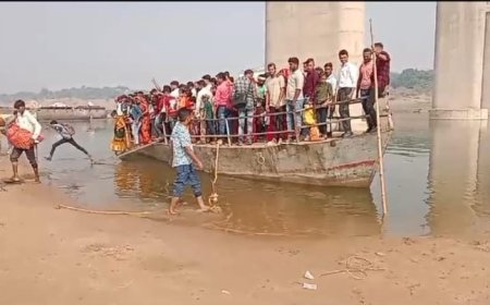 पिनाहट में पीपों का पुल नहीं बना, भैया दूज पर स्टीमर से नदी पार करनी पड़ी