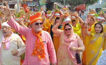 मारुति एस्टेट में कलश यात्रा संग भागवत कथा शुरू