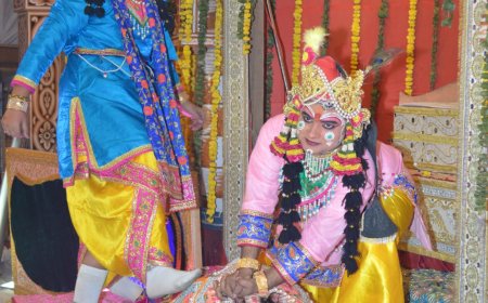 70 फुट ऊंचा कंस का पुतला जलते ही लगने लगे श्रीकृष्ण के जयकारे 