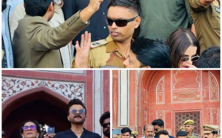 अभिनेता अनिल कपूर ताजमहल देखने पहुंचे   
