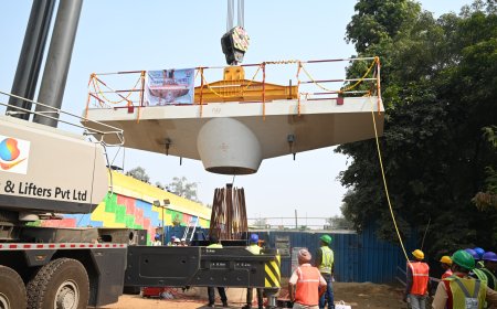 आईएसबीटी से सिकंदरा के बीच मेट्रो का पहला पियर कैप लांच 