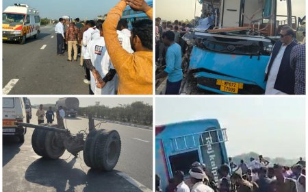 एक्सप्रेसवे पर टैंकर में घुसी डबल डेकर बस, छह मरे, 40 घायल, औरैया में हुआ यह भीषण हादसा