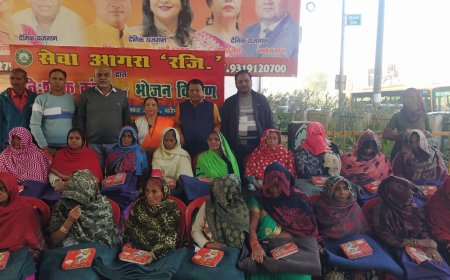 सेवा आगरा ने जरूरतमंदों को भोजन और कंबल बांटे