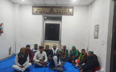 दो गांवों के किसानों ने एडीए कार्यालय पर डेरा जमाया   