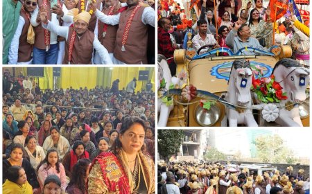 खाटू धाम में आगरा के भक्तों ने अर्पित किया चांदी का छत्र और पोशाक      