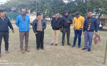 शिक्षक सम्मेलन स्थल का दो अधिकारियों ने किया निरीक्षण