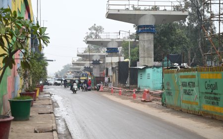 मेट्रो के शेष ऐलिवेटेड भाग में 190 पाइल का निर्माण पूर्ण, 21 पिलर तैयार