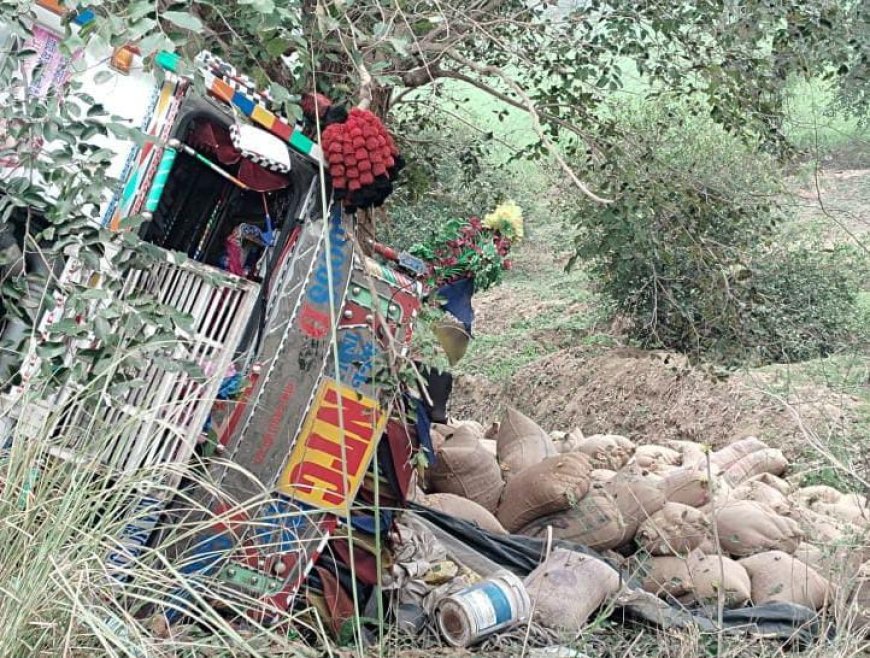 बाइक पर सवार परिवार को ट्रक ने टक्कर मारी, चार घायल