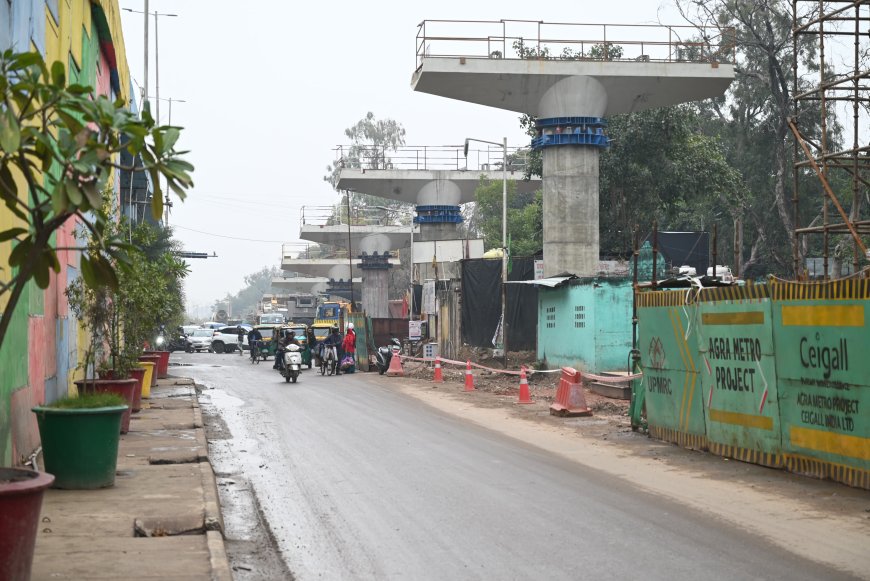 मेट्रो के शेष ऐलिवेटेड भाग में 190 पाइल का निर्माण पूर्ण, 21 पिलर तैयार