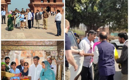 ताज महल के बाद सीकरी के स्मारक देखने पहुंचा ऋषि सुनक परिवार