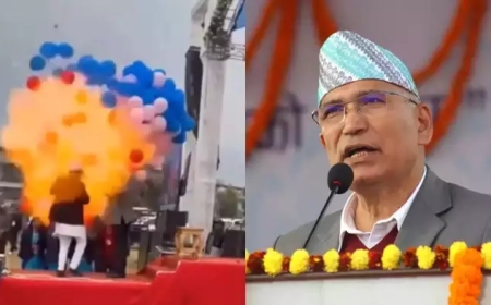 हाइड्रोजन से भरे गुब्बारे में लगी आग से नेपाली डिप्टी पीएम झुलसे