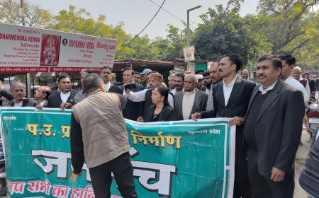 एडवोकेट एक्ट में संशोधन का विरोध, वकीलों ने दीवानी में जुलूस निकाला, प्रदर्शन