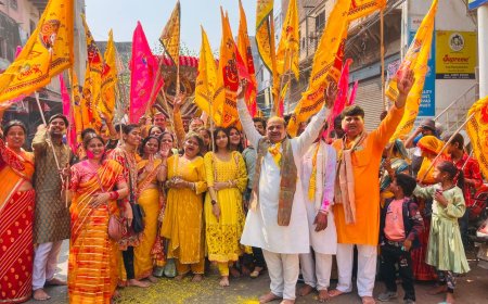 फाल्गुन मास की निशान यात्रा में श्याम बाबा के जयकारे