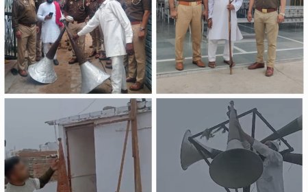 जिले भर में अभियान चलाकर धार्मिक स्थलों से बिना अनुमति बज रहे लाउडस्पीकर हटवाए