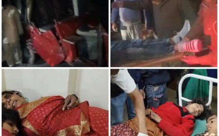 आगरा में ट्रैक्ट्रर ट्राली ने टेम्पो में टक्कर मारी, पिता-पुत्र की मौत, नौ घायल