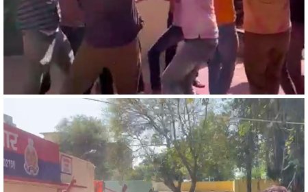 ढोल की थाप पर थिरके पुलिसकर्मी, जमकर खेली होली