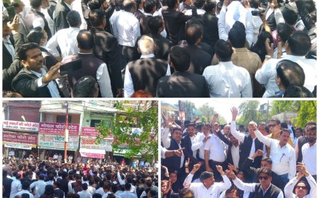 मथुरा में वकीलों का दिन भर डीएम आफिस और पुलिस लाइन पर हंगामा, दरोगा घायल