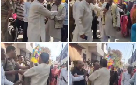 आगरा में भाजपा विधायक धर्मेश और पूर्व मंत्री हरित के बीच हाथापाई