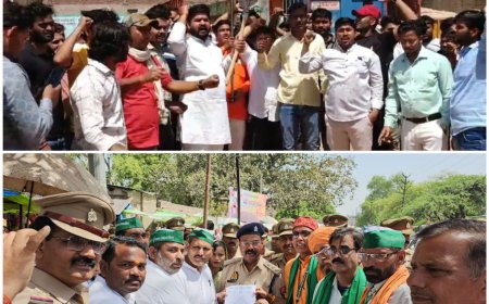 बाह और फतेहाबाद में राणा सांगा पर सुमन के बयान का विरोध, पुतला फूंका