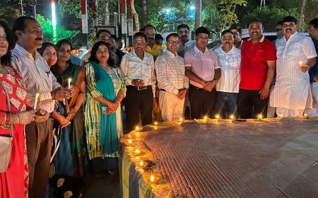 नव संवत्सर का स्वागतः भारत माता प्रतिमा स्थल पर दीपदान