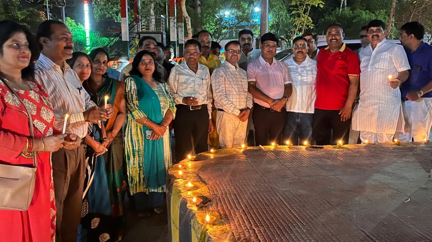 नव संवत्सर का स्वागतः भारत माता प्रतिमा स्थल पर दीपदान