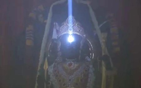 रामलला के ललाट पर सूर्य तिलक देख भाव विभोर हो गये भक्त