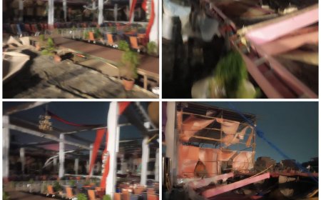 आगरा में आंधी से एमडी जैन कॊलेज में पंडाल गिरा, छह लोग घायल   