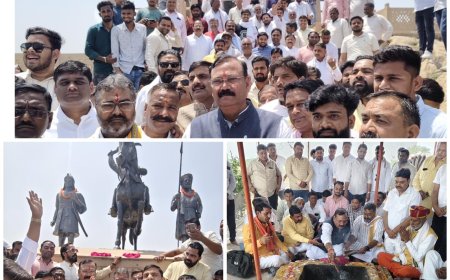 खानवा के मैदान पर पहुंचकर सांसद चाहर ने किया राणा सांगा की प्रतिमा पर माल्यार्पण