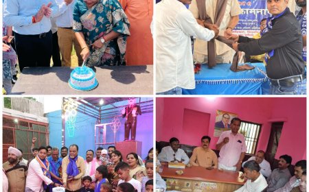 नगर निगम में केक काटकर मनाई गई बाबा साहेब की जयंती