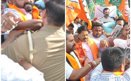 भाजपा और युवा मोर्चा ने राहुल और सोनिया गांधी का पुतला फूंका