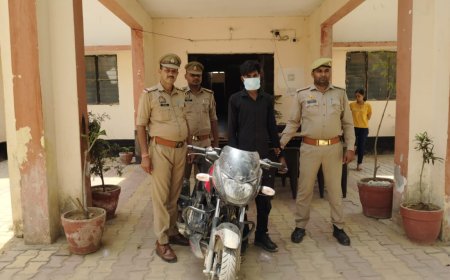 आगरा पुलिस ने चोरी की बाइक के साथ एक को किया गिरफ्तार