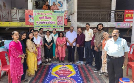 पृथ्वी दिवस पर संस्कार भारती ने किया भू अलंकरण सज्जा का आयोजन