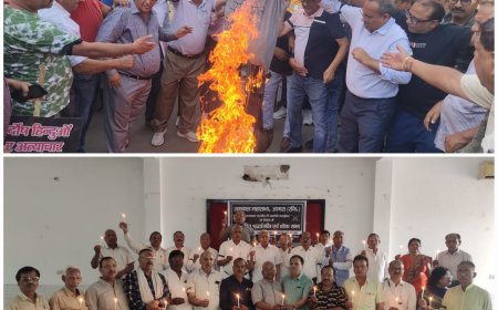 आतंकी हमले के विरोध में आगरा में उबाल जारी: अग्रवाल महासभा और शू फैक्टर्स ने पाकिस्तान का पुतला फूंका