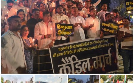 आगरा में आतंकवाद के खिलाफ एकजुटता की हुंकार, निकाले गये कैंडल मार्च   