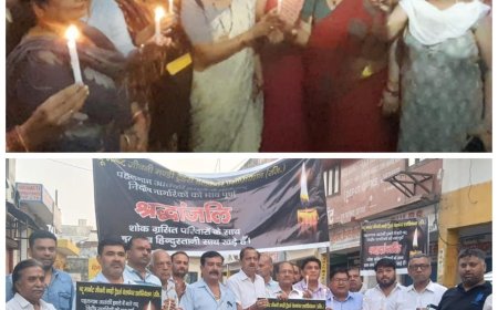 पहलगाम आतंकी हमले के विरोध में आगरा में निकाये गये कैंडल मार्च, श्रद्धांजलि सभाएं