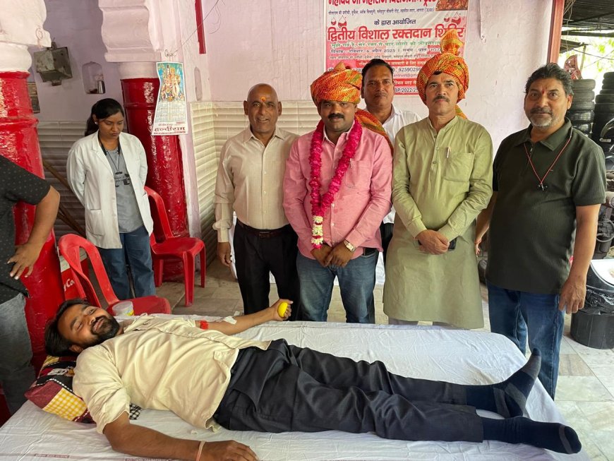 महादेव जी महाराज ट्रस्ट के शिविर में 60 लोगों ने किया रक्तदान