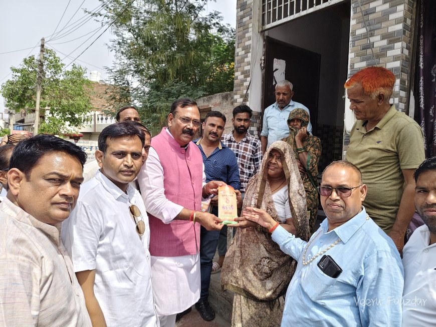 गांव चलो अभियान में सांसद चाहर ने मोदी सरकार की गिनाई उपलब्धियां