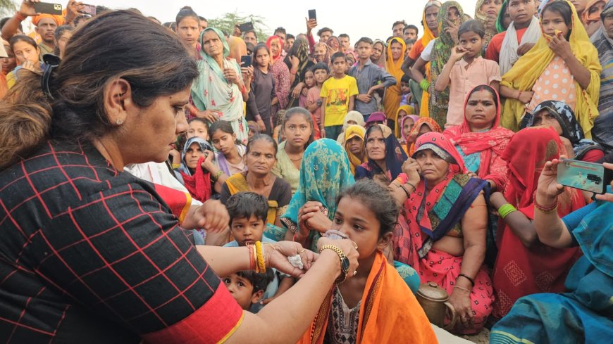 बेटी की आह बनी आवाज़, बबीता चौहान पहुंचीं कौलारा कलां, धरना समाप्त कराया