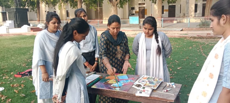आगरा कॉलेज की चित्रकला कार्यशाला में विद्यार्थियों ने कला से रचा सृजन का संसार