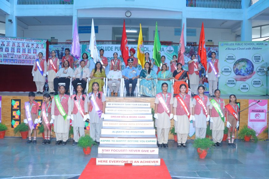 प्रिल्यूड पब्लिक स्कूल में छात्र परिषद का शपथ ग्रहण और 'मंजरी' पत्रिका का विमोचन
