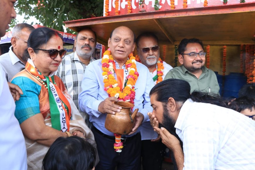 विमल महेश फाउंडेशन ने भीषण गर्मी में शुरू की सेवा पहल, खेरिया मोड़ पर प्याऊ का शुभारंभ