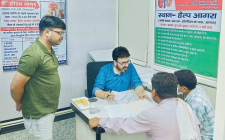 हेल्प आगरा हॉस्पिटल में हृदय रोग जांच शिविर, 43 मरीजों को मिला निशुल्क परामर्श