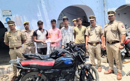 पिनाहट में लूट की पटकथा का क्लाइमैक्स: चार लुटेरे गिरफ़्तार, बाइक-मोबाइल बरामद