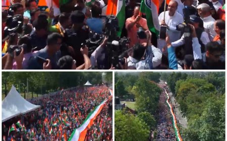 ‘भारत माता की जय’ से गूंजीं लखनऊ की सड़कें, सीएम योगी भी तिरंगा थामे चलते दिखे