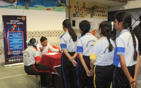 रोटरी क्लब ने 600 विद्यार्थियों का कराया स्वास्थ्य परीक्षण, विशेषज्ञ डॉक्टरों ने दी सेवाएं